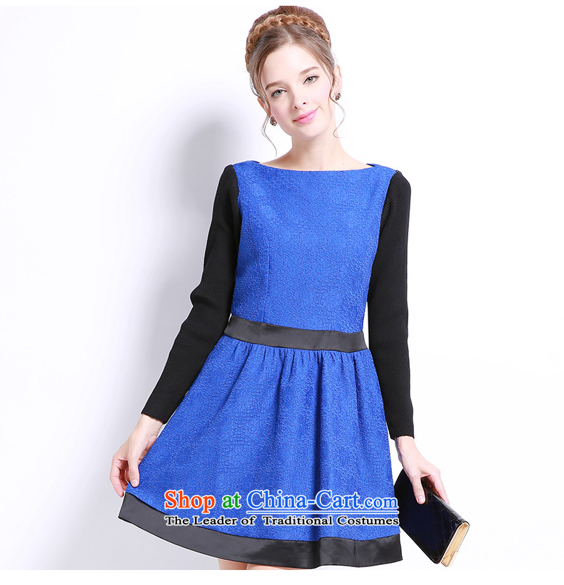 Shani Flower Lo 200 catties larger female thick mm new long-sleeved) Choo video thin, thick sister dresses 8041 Blue pictures, prices, 6XL brand platters! The elections are supplied in the national character of distribution, so action, buy now enjoy more preferential! As soon as possible.