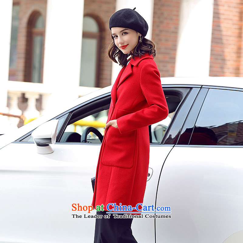 Ho Pui 2015 Autumn new stylish suits for women in the gross? jacket long double-wool a wool coat of red , blue (lanpei Pei) , , , shopping on the Internet