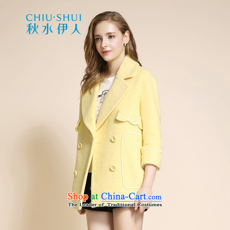 Chaplain who 2015 winter clothing new women's largest lapel embroidery minimalist Solid Color, Double-buff jacket coat gross? 155/80A/S, chaplain who has been pressed shopping on the Internet