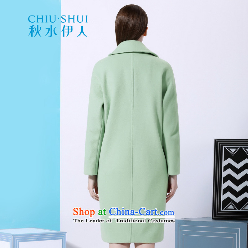Chaplain who 2015 winter clothing new women's minimalist temperament van pure colors in a straight long jacket coat gross? water green 155/80A/S, chaplain who has been pressed shopping on the Internet