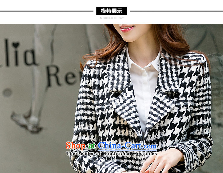 One meter Sunshine 2015 Fall/Winter Collections new gross jacket female Korean version of this medium to long term, Chidori grid? female black and white coats of $ L picture, prices, brand platters! The elections are supplied in the national character of distribution, so action, buy now enjoy more preferential! As soon as possible.