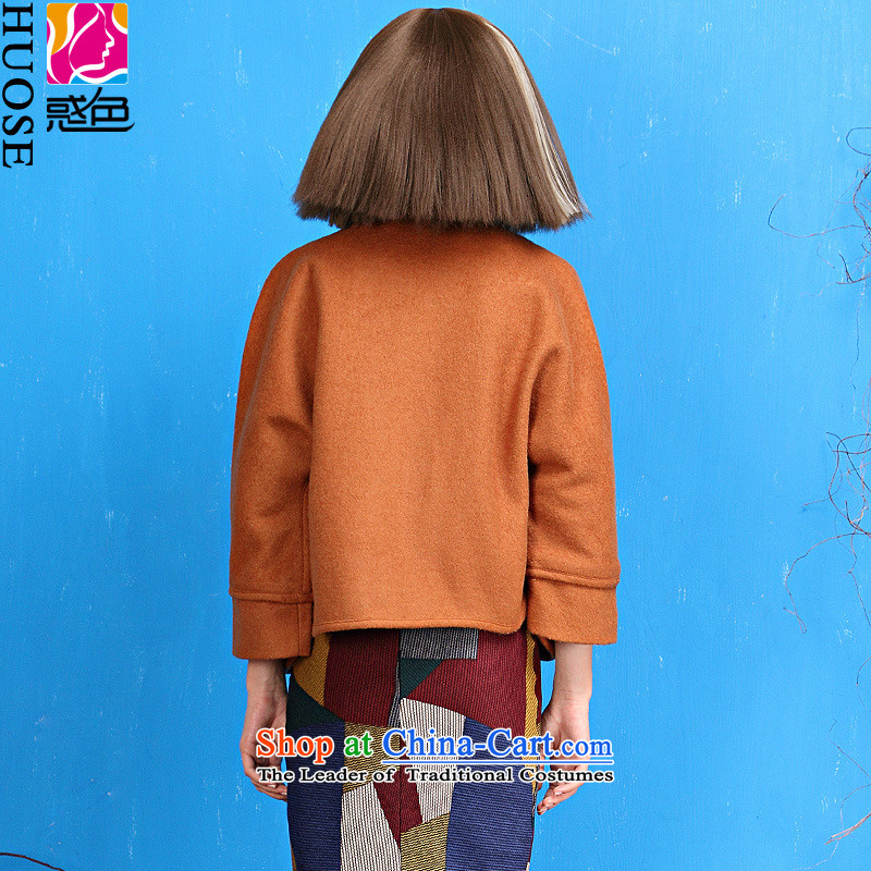 Original design and color woolen coat 2015 autumn and winter? New Korean short-clip loose coat a wool coat female brown color and M , , , shopping on the Internet