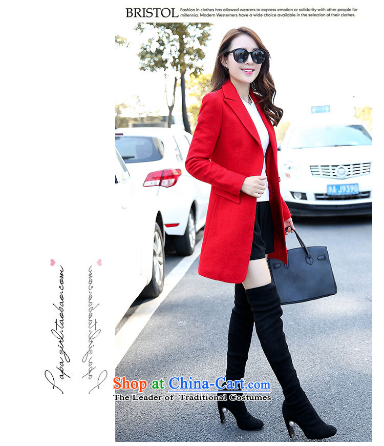 Korea Yae Jin 2015 autumn and winter new gross girls jacket? Long roll collar thick wool a wool coat video thin navy L picture, prices, brand platters! The elections are supplied in the national character of distribution, so action, buy now enjoy more preferential! As soon as possible.