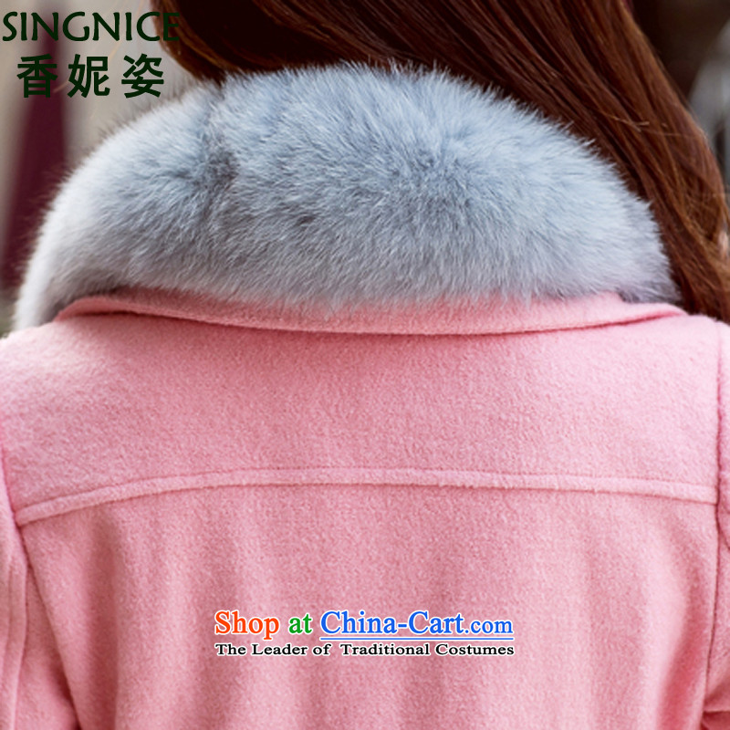 The Champs Elysees Beauty 2015 Winter Connie new coats, wool? Long Korean Sau San a thin coat graphics 9164 EP pink M code, Connie Gigi Lai (SINGNICE) , , , shopping on the Internet
