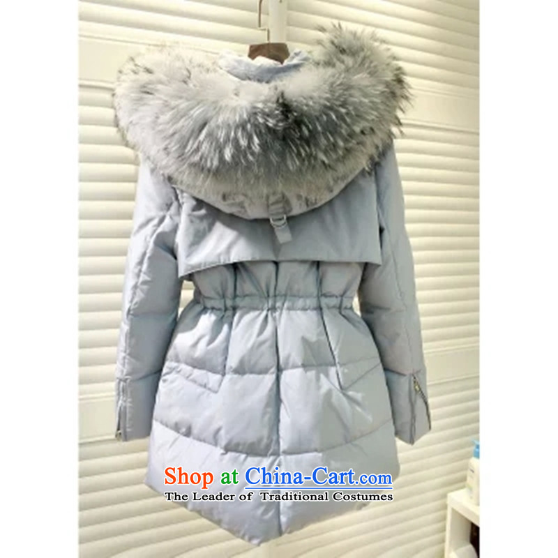 To increase the number down long campaign in sub maoulen cap reinforcement warm and stylish white duck down small fresh glue MM winter wind Winter Reduction aging 5X Female blue clothes blue collar 5XL  recommendations 180-195 gross catty ,JPLS,,, shopping on the Internet