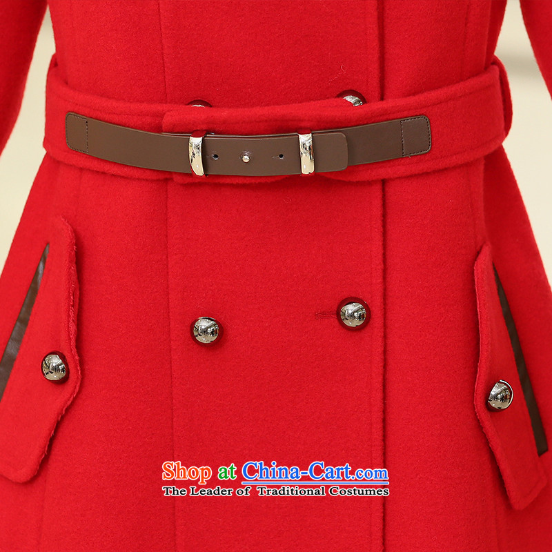 Red Square 2015 Winter Ling new gross? long coats that England wind Sau San double-jacket plus lint-free vocational women HL15D6012 thick red , red Ling workshop , , , shopping on the Internet