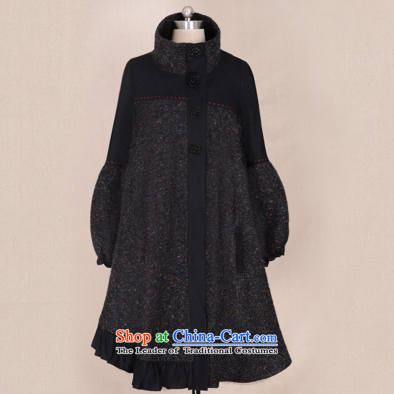 Fireworks ironing 2015 Autumn new original temperament female loose larger gross overcoats duckers here? black spot, heart L iron fireworks shopping on the Internet has been pressed.