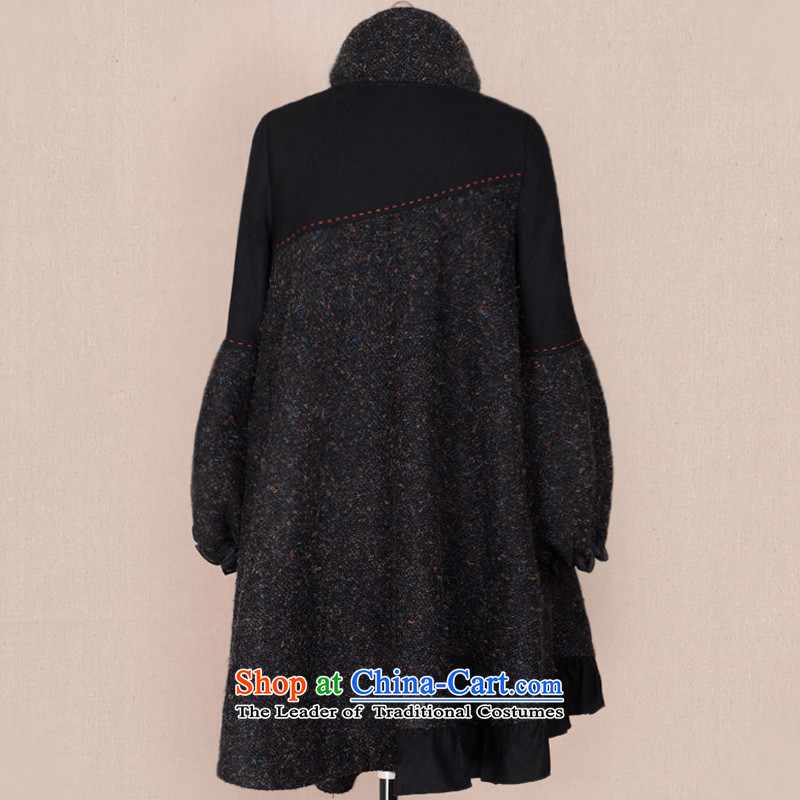 Fireworks ironing 2015 Autumn new original temperament female loose larger gross overcoats duckers here? XXXL black spot in the heart of fireworks ironing shopping on the Internet has been pressed.