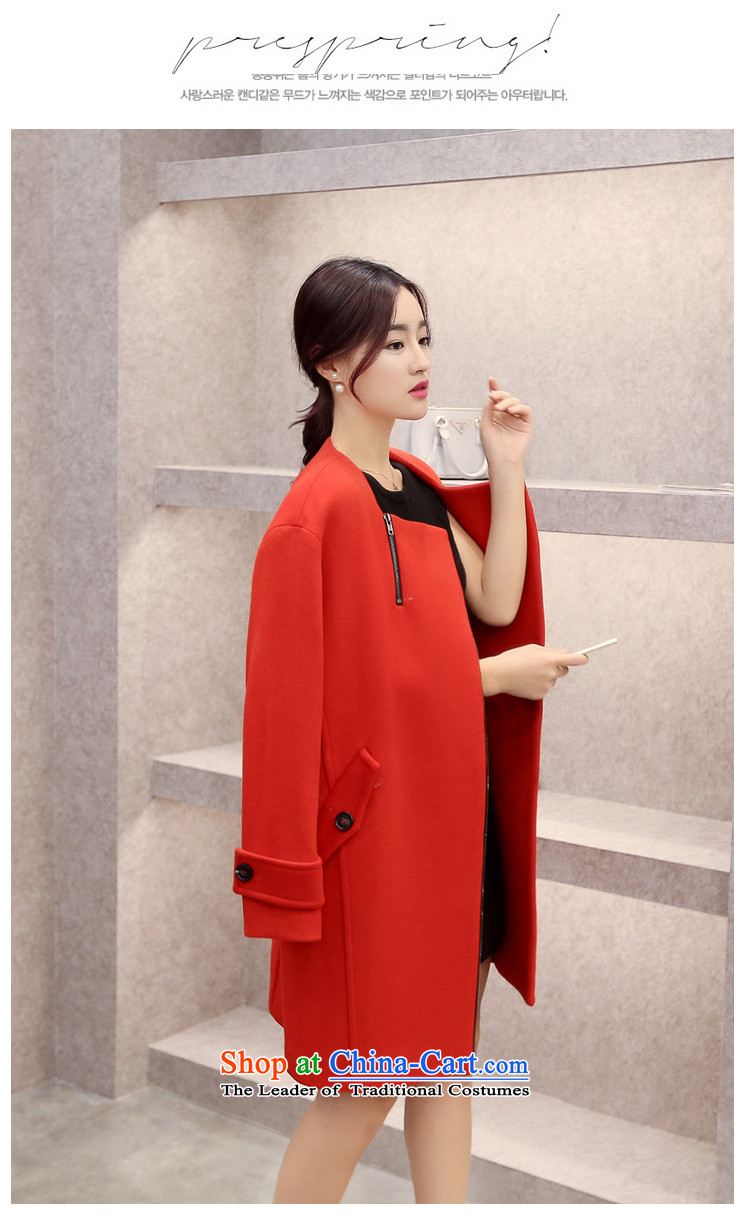 Love Yuen Long 2015 autumn and winter new women's Korea version? coats and stylish English Sau San Box long coats gross? female 976 red L picture, prices, brand platters! The elections are supplied in the national character of distribution, so action, buy now enjoy more preferential! As soon as possible.