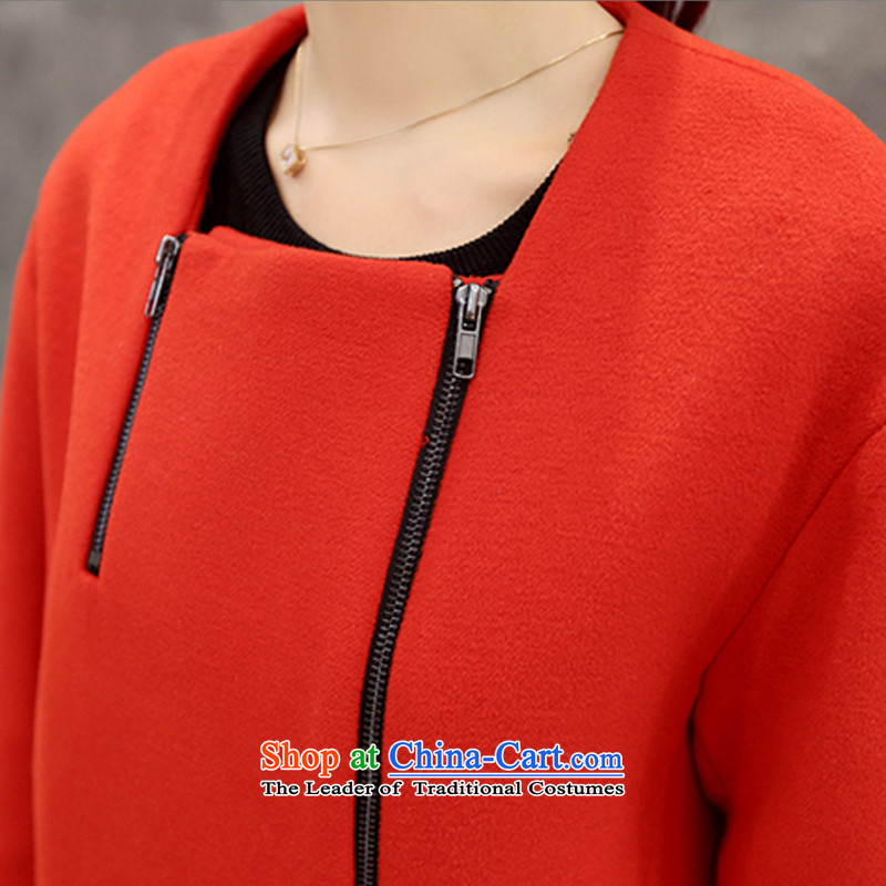 Love Yuen Long 2015 autumn and winter new women's Korea version? coats and stylish English Sau San Box long coats gross? female 976 red , L, Love Yuen Long shopping on the Internet has been pressed.