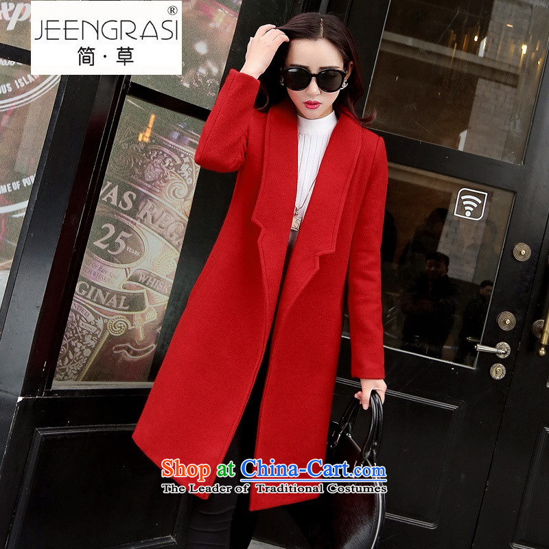 In short-won the new version of 2015 gross girls jacket? Long Hoodie female suits for thick hair beauty? coats female red plus lint-freeL