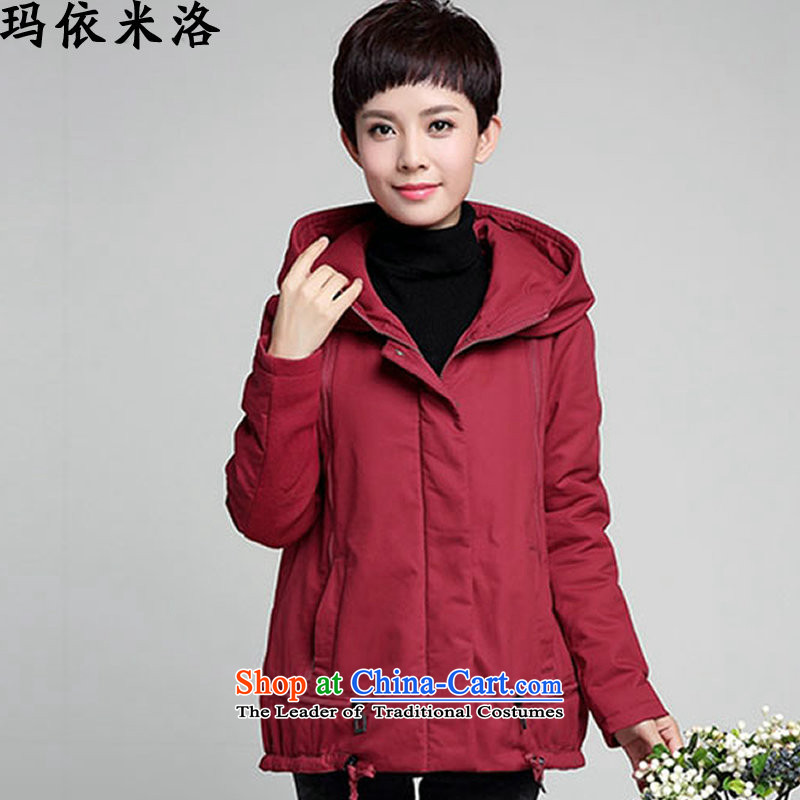 In the Milosevic cotton jacket cotton 2015 Service coats and women to women's code of cotton short winter clothing female poverty has increased aging to 4XL color navy 4XL, Mayi-mayi Slobodan , , , shopping on the Internet