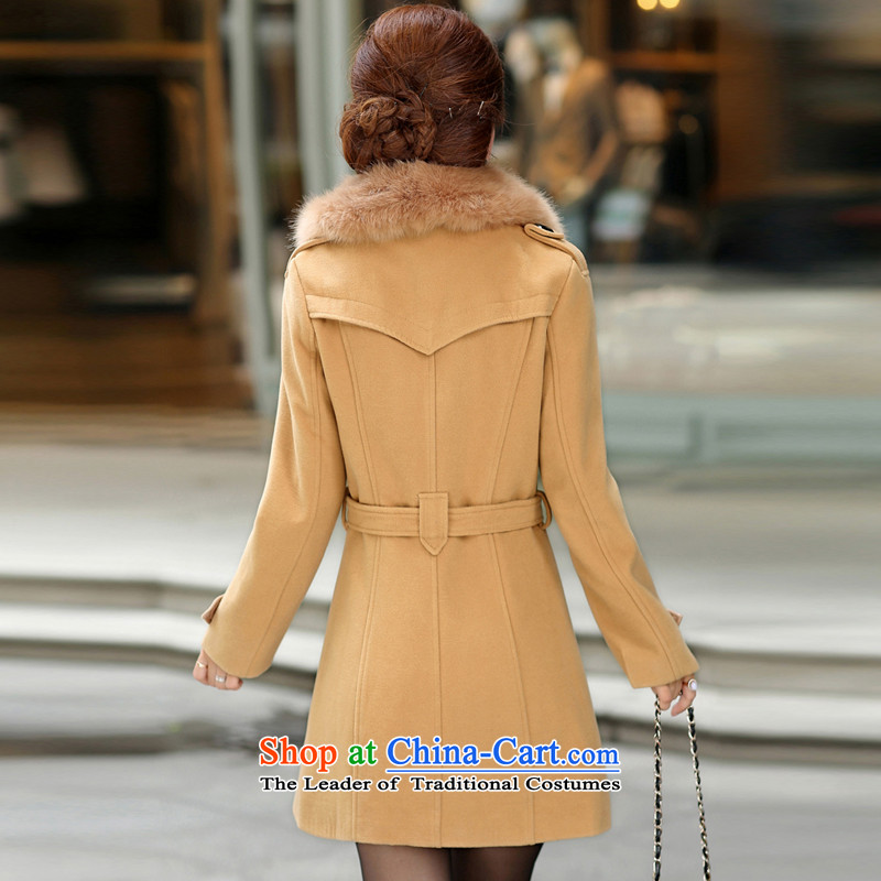 Covered by the new winter 2015/gross female jacket coat? Korea version in the thick long cloak TW251 T-shirt and Color M covered by (HANZI) , , , shopping on the Internet