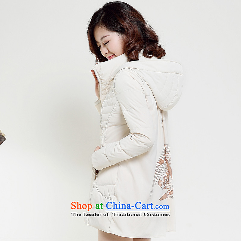 Yoon Elizabeth Odio Benito to increase women's code 2015 autumn and winter new Korean version in the thin Long Hoodie stamp down white coats 3XL, Yoon Elizabeth Odio Benito (yinlsabel) , , , shopping on the Internet
