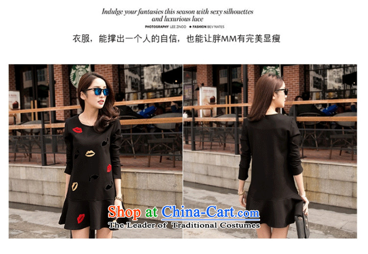 Xiang Jiang larger women 2015 autumn to load the new mm thick video thin increase wear shirts skirt 200 catties thick sister dresses short skirts 7701 Black Large Code 4XL Photo, prices, brand platters! The elections are supplied in the national character of distribution, so action, buy now enjoy more preferential! As soon as possible.