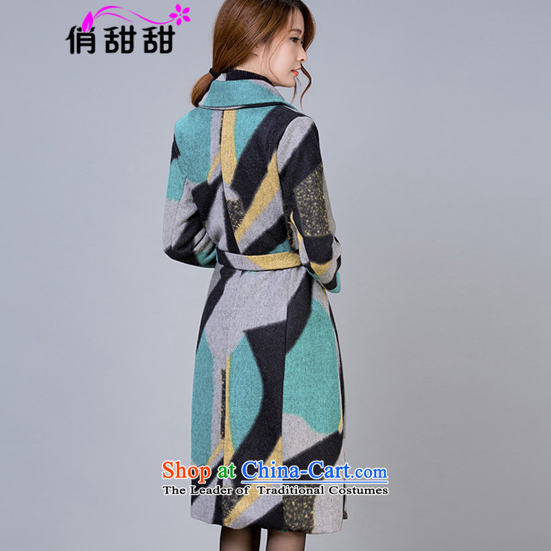 For the 2015 autumn and winter and sweet new gross girls jacket? long large female double-colored grid a wool coat picture color is sweet.... XXXL, shopping on the Internet