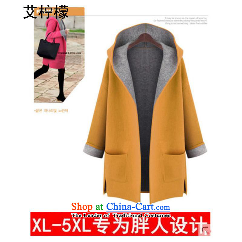 The Lemon 2015 autumn and winter of the new Europe and stylish Cardigan Jacket Color large code relaxd candy video thin cardigan western thick mm gross? Wind Jacket Large Yellow XXXXL., ILEMON lemon (HIV) , , , shopping on the Internet