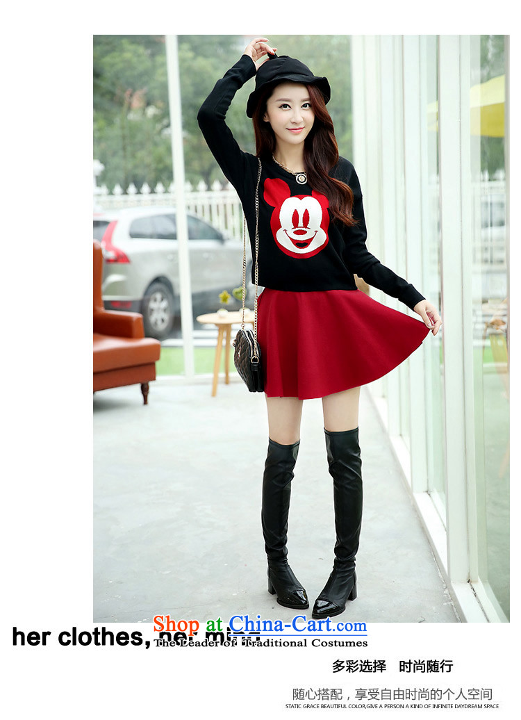 Hiv lemon autumn and winter 2015 on new larger dresses Korean version of Fat MM to increase women's code thick sister video thin long-sleeved T-shirt and stylish package skirt red black skirt larger picture, prices, XXXL. brand platters! The elections are supplied in the national character of distribution, so action, buy now enjoy more preferential! As soon as possible.