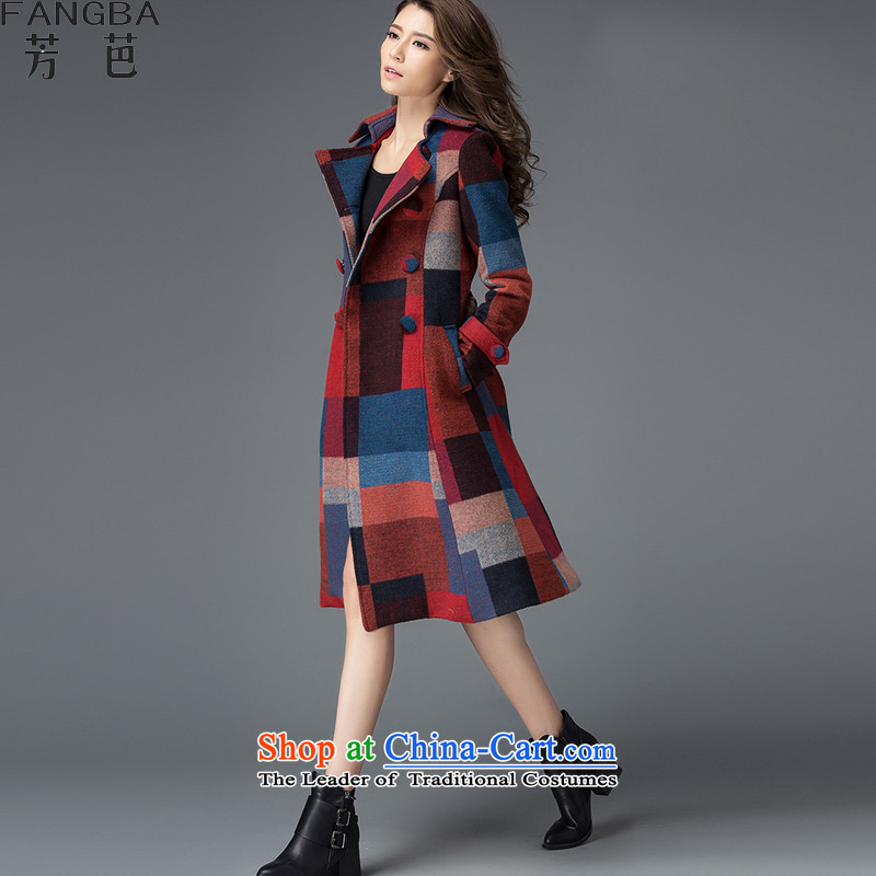  2015 Autumn and winter chemicals and new Korean female coats of Sau San Mao? In long coats gross? jacket compartments girl? A30 Female red blue coat knocked color XL, chemicals and (FANGBA) , , , shopping on the Internet