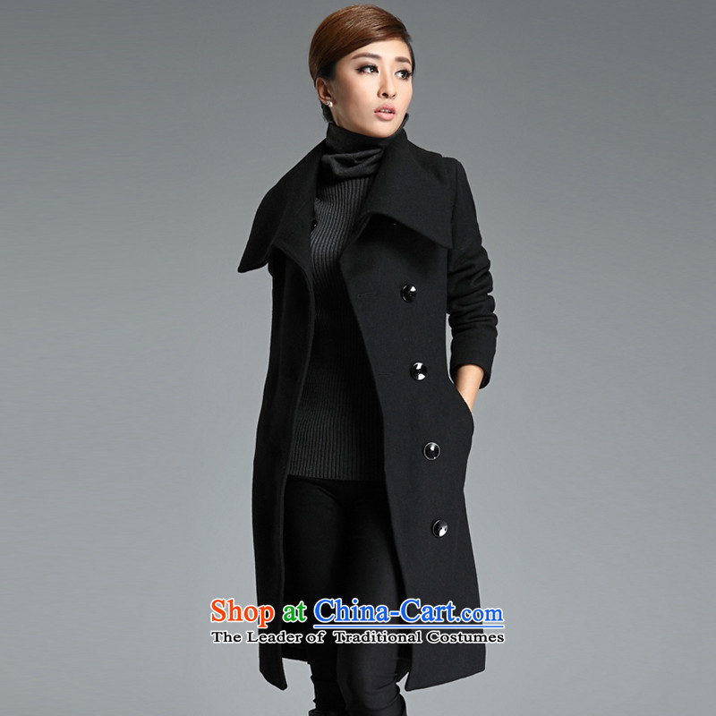 Optimize and 2015 Fall/Winter Collections thick gross female long-sleeved jacket? wool coat female MN008? black  , L, prime and shopping on the Internet has been pressed.