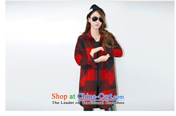 Xiang Jiang ad to increase women's code thick MM autumn 2015, replacing the new graphics in the thin long shirts thick sister 200 catties latticed jacket 7706 big red code 4XL Photo, prices, brand platters! The elections are supplied in the national character of distribution, so action, buy now enjoy more preferential! As soon as possible.