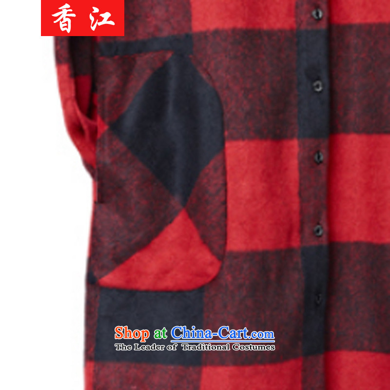 Xiang Jiang ad to increase women's code thick MM autumn 2015, replacing the new graphics in the thin long shirts thick sister 200 catties latticed jacket 7706 big red code 4XL, Xiangjiang , , , shopping on the Internet