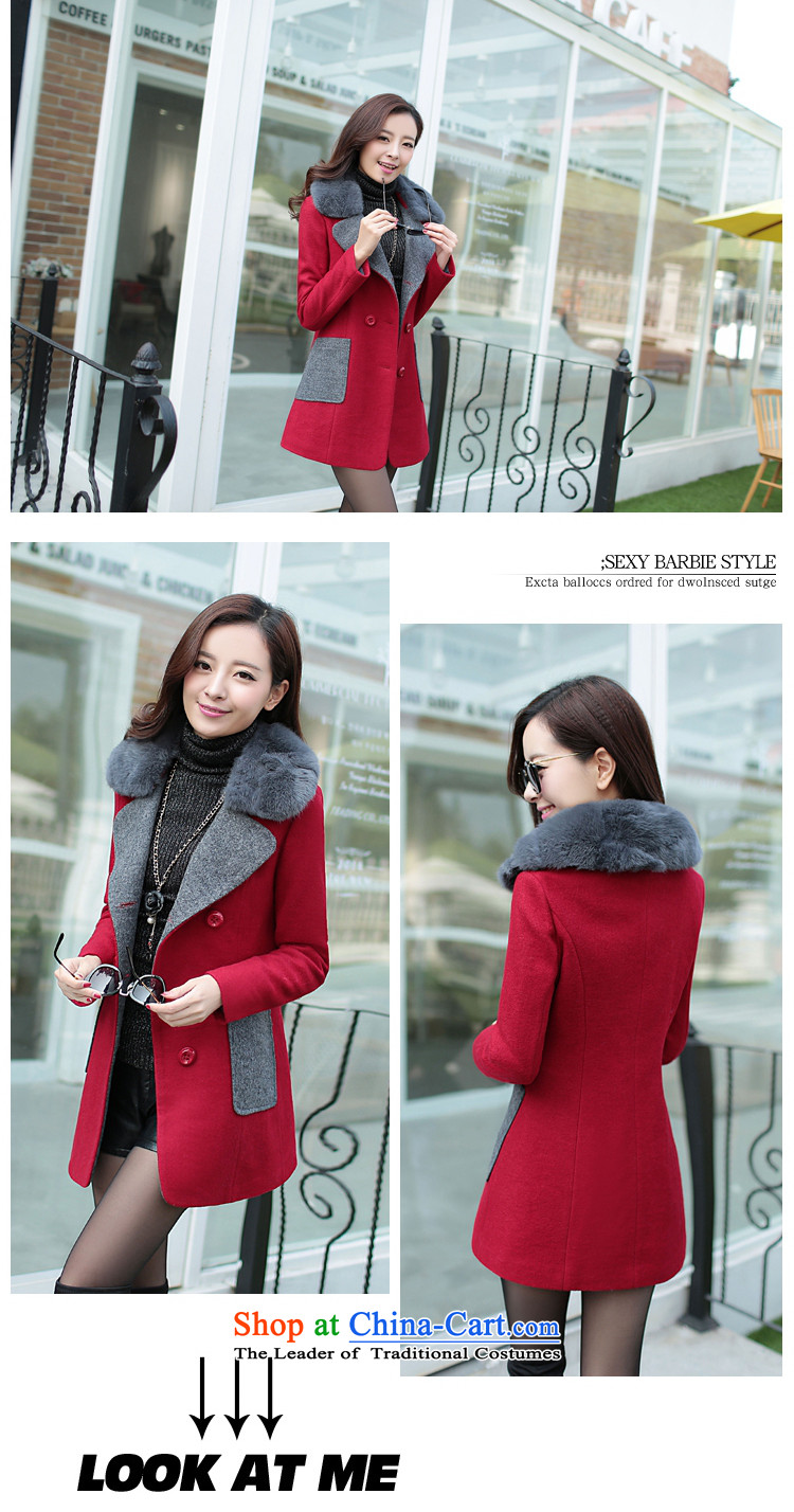 The former Yugoslavia nickname followed by 2015 winter new Korean version of large numbers of ladies in long hair? jacket thick hair? coats female 8129 cherry red XL Photo, prices, brand platters! The elections are supplied in the national character of distribution, so action, buy now enjoy more preferential! As soon as possible.