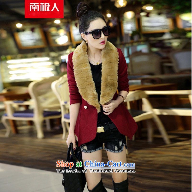 Antarctic people wool coat women 2015? Fall/Winter Collections new graphics thin short of the amount for the gross? jacket female thick a wool coat blue , L, Antarctic people shopping on the Internet has been pressed.