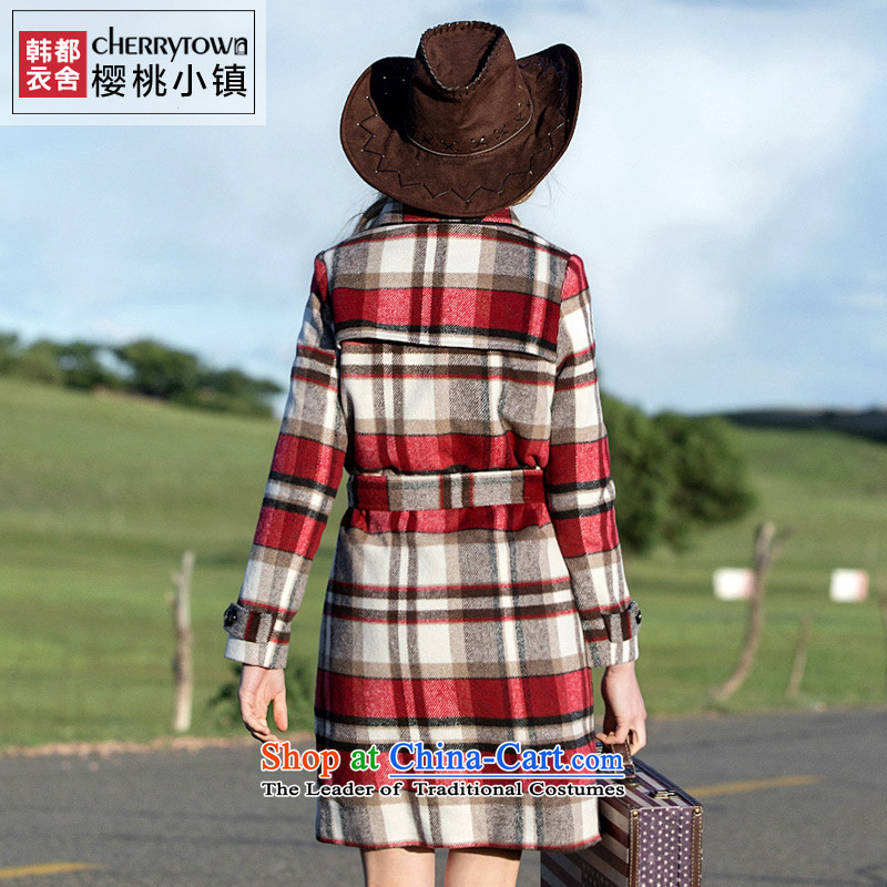 Korea has an idyllic town homes Yi Cherry Women 2015 winter clothing in new long-sleeved jacket is long hair CT0764 also won both red S Yi Homes , , , shopping on the Internet
