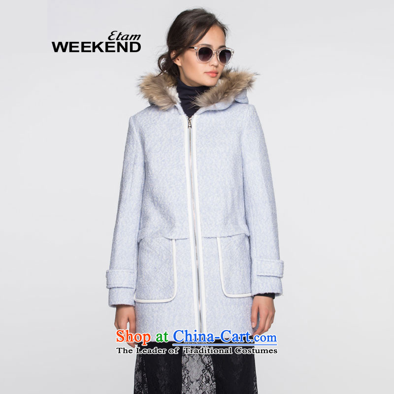 The new 2015 W WEEKEND leisure. long coats 15023405047 lift license premium 129936S light blue