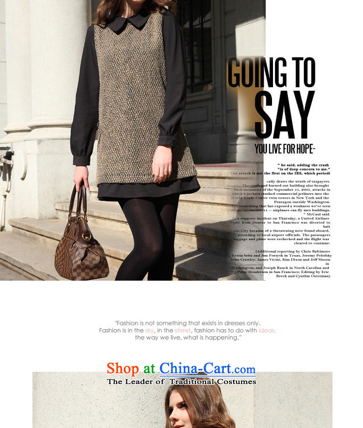 Is 2015 autumn and winter extra women to increase new thick mm sister temperament dresses in Europe long-sleeved wool skirt wear loose? skirt brown XXXL picture, prices, brand platters! The elections are supplied in the national character of distribution, so action, buy now enjoy more preferential! As soon as possible.
