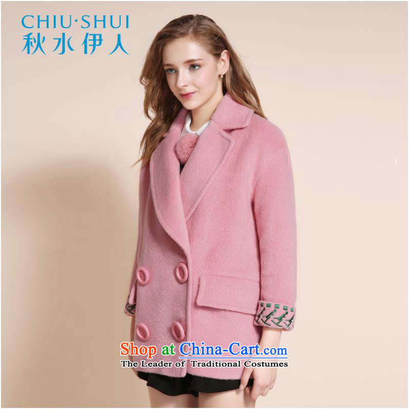 Chaplain who 2015 winter clothing new women's stylish reverse collar double-loose coat peach 155/80A/S, gross?/ The Mai-Mai shopping on the Internet has been pressed.