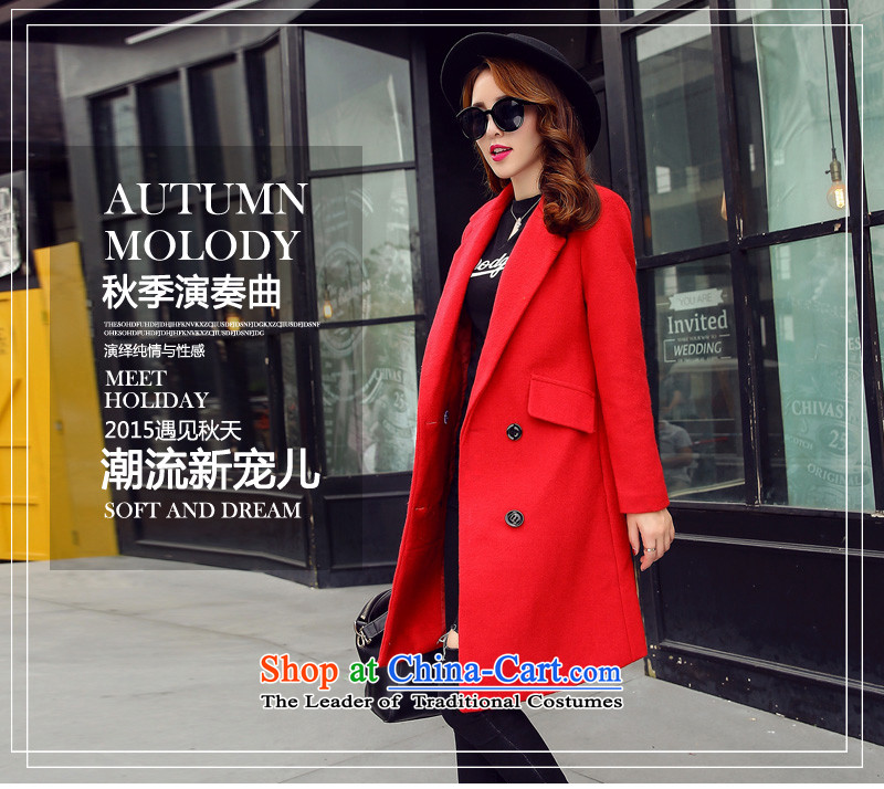 Alejandro Toledo kisses 2015 autumn and winter new Korean version of Sau San video thin long-sleeved double-long hair? jacket female a wool coat replacing J961 RED S picture, prices, brand platters! The elections are supplied in the national character of distribution, so action, buy now enjoy more preferential! As soon as possible.