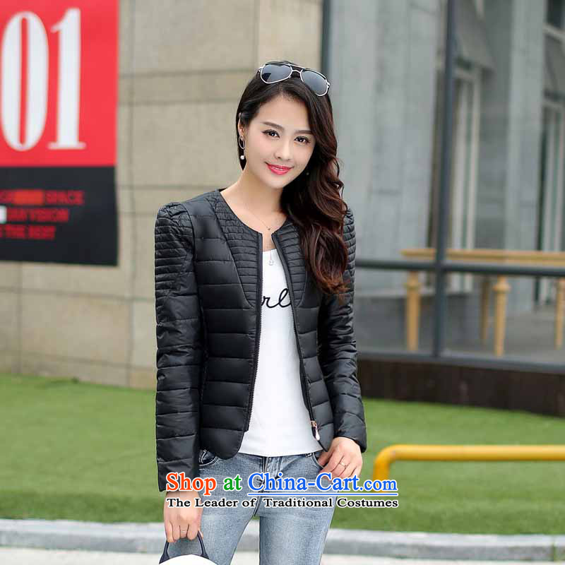 The sea route take the Korean version of the round-neck collar candy colored winter short Sau San, larger ãþòâ JB1020-1 5XL, black sea route to spend shopping on the Internet has been pressed.