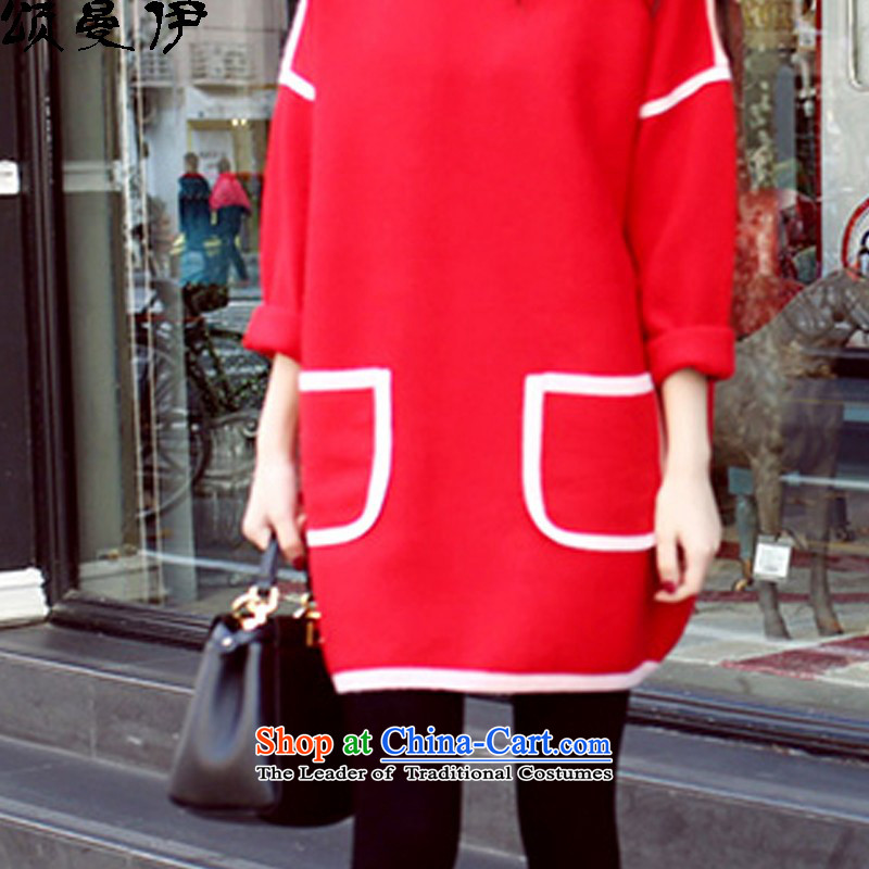 Chung Cayman El 2015 autumn and winter new Korean version of Fat MM maximum code relaxd long-sleeved gross dresses? female 1861 Red XXXL, Chung Cayman El , , , shopping on the Internet
