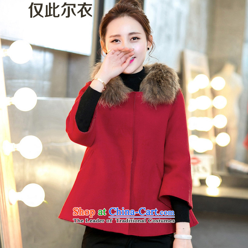 Only this autumn and winter clothing, 2015 new women's small-wind-thick cloak shawl gross for single row detained Winter Female gross?? coats women jacket gross redS