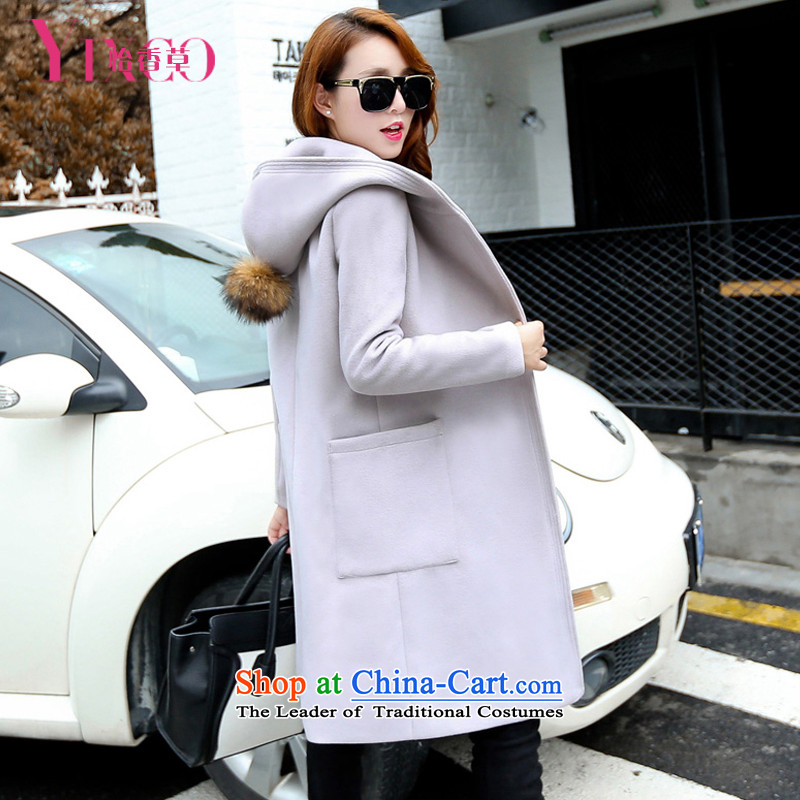 Selina Chow herbs 2015 Fall/Winter Collections new two-sided cashmere overcoat female Korean?   Graphics thin cap wool coat girl in long?) thick warm pink jacket a M, Selina Chow herbs shopping on the Internet has been pressed.
