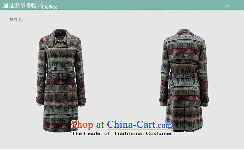 Athena Chu Cayman 2015 winter clothing new retro-dyed long coats)? belt thin coat of elections is the video- 8543210146 gray and red XL Photo, prices, brand platters! The elections are supplied in the national character of distribution, so action, buy now enjoy more preferential! As soon as possible.
