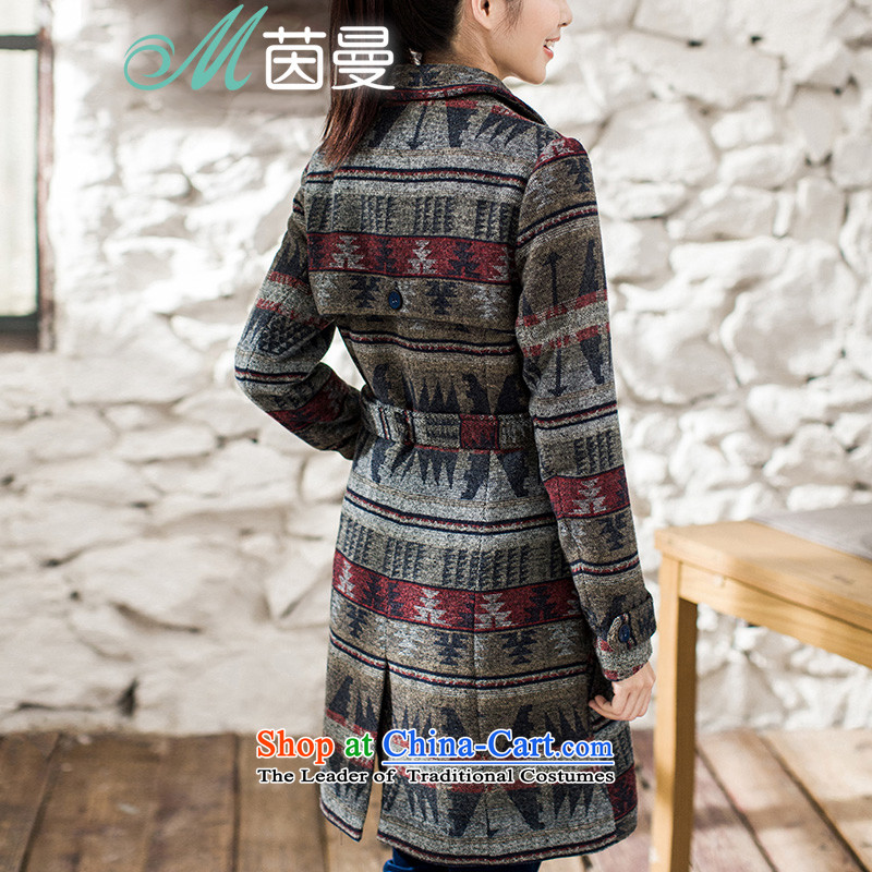 Athena Chu Cayman 2015 winter clothing new retro-dyed long coats)? belt thin coat of elections is the video- 8543210146 gray and red XL, Athena Cayman (INMAN, DIRECTOR) , , , shopping on the Internet