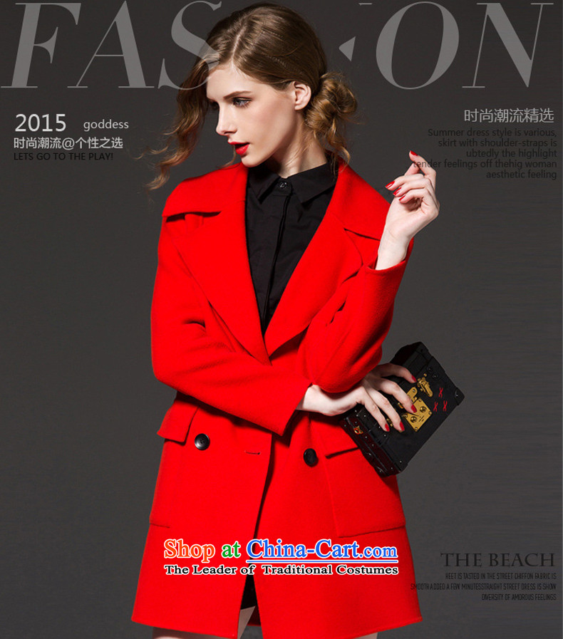 2015 Autumn and winter yamureach new Western gross women in coats? long double-large relaxd wool coat non-Cashmere Red? XL Photo, prices, brand platters! The elections are supplied in the national character of distribution, so action, buy now enjoy more preferential! As soon as possible.