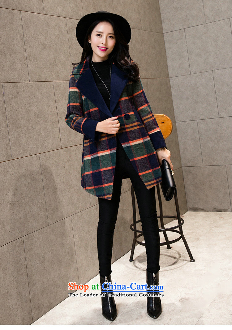 Xu Chong 2015 winter new women's Taliesin Korean Sau San, reverse collar gross double pocketed large jacket? code wool a wool coat Dark Blue M code picture, prices, brand platters! The elections are supplied in the national character of distribution, so action, buy now enjoy more preferential! As soon as possible.