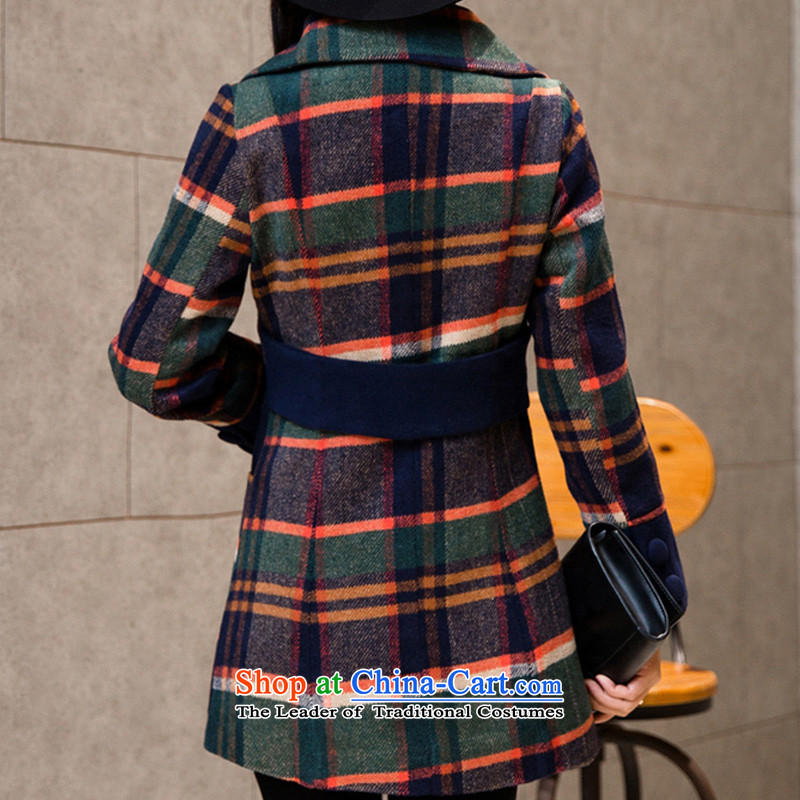 Xu Chong 2015 winter new women's Taliesin Korean Sau San, reverse collar gross double pocketed large jacket? code wool a wool coat Dark Blue M code, Chong Wook , , , shopping on the Internet