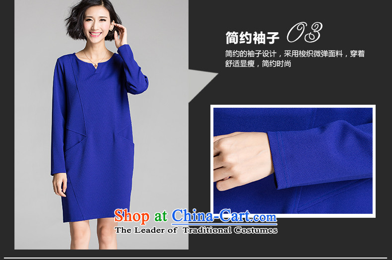 Hee-m to xl women's dresses thick mm thick, Hin thin, 2015 new products fall thick sister charming V style won long-sleeved Pullover dresses 3XL Deep Blue Photo, prices, brand platters! The elections are supplied in the national character of distribution, so action, buy now enjoy more preferential! As soon as possible.