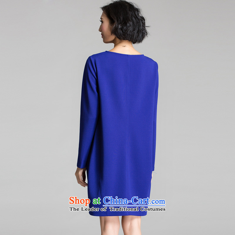 Hee-m to xl women's dresses thick mm thick, Hin thin, 2015 new products fall thick sister charming V style won long-sleeved Pullover dresses dark blue 3XL, Hee-m (XIMI) , , , shopping on the Internet