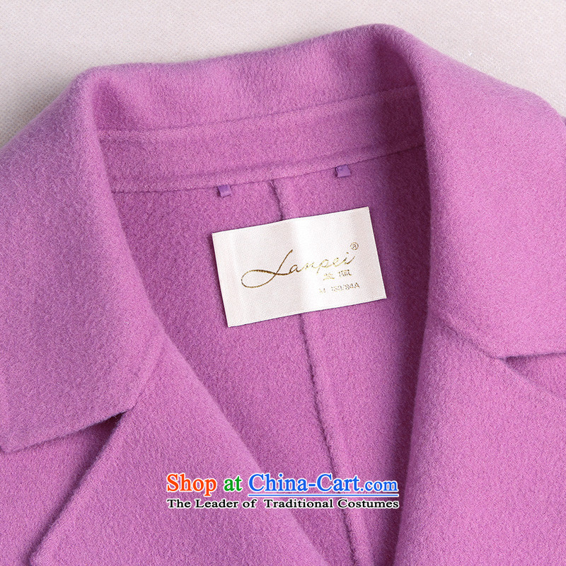 Ho Pui 2015 autumn and winter new women's double-sided woolen coat female temperament long wool Sau San? The Purple M, coat (lanpei Pei) , , , shopping on the Internet