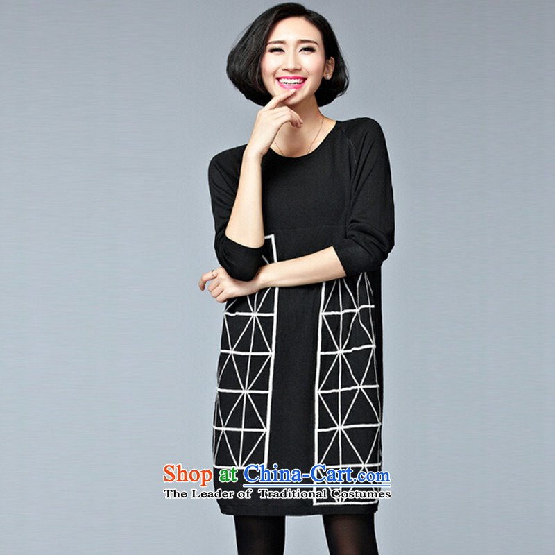 Mr James TIEN Yi Won thick people women larger sister autumn 2015 thick graphics in thin Long Neck Knitted Shirt female Korean Head Kit to increase wear shirts thick black large large Tien numbers are suitable for 95 to 155 yards catty, Mr James TIEN Yi i