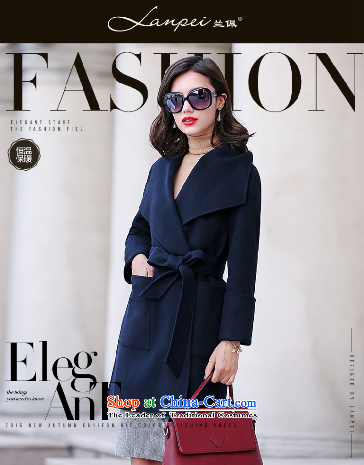 Estimated 2015 Autumn Load New Pei, double-side coats, long lapel Sau San wool a wool coat jacket color navy M picture, prices, brand platters! The elections are supplied in the national character of distribution, so action, buy now enjoy more preferential! As soon as possible.