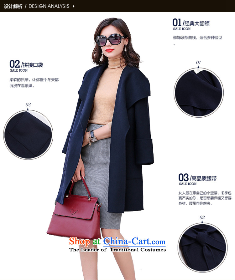 Estimated 2015 Autumn Load New Pei, double-side coats, long lapel Sau San wool a wool coat jacket color navy M picture, prices, brand platters! The elections are supplied in the national character of distribution, so action, buy now enjoy more preferential! As soon as possible.