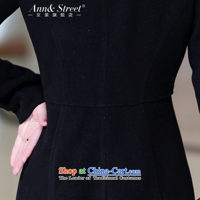 Anne Road 2015 new Korean version of autumn and winter long stylish and elegant a jacket wild video thin coat of Sau San Mao? female black 8060, L, Anne Avenue (annstreet) , , , shopping on the Internet