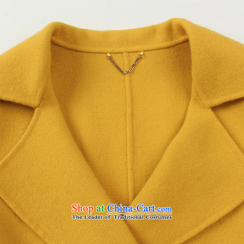 In the autumn of 2015, the new Pei Foutune of video thin double-side wool a wool coat girl in long hair , yellow jacket?, L, PEI (lanpei) , , , shopping on the Internet